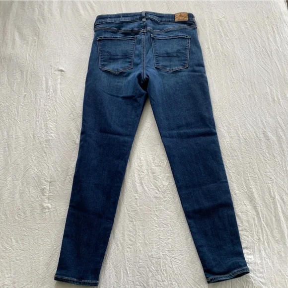 American Eagle next level stretch dark wash denim blue jeans size 12 - Picture 2 of 5